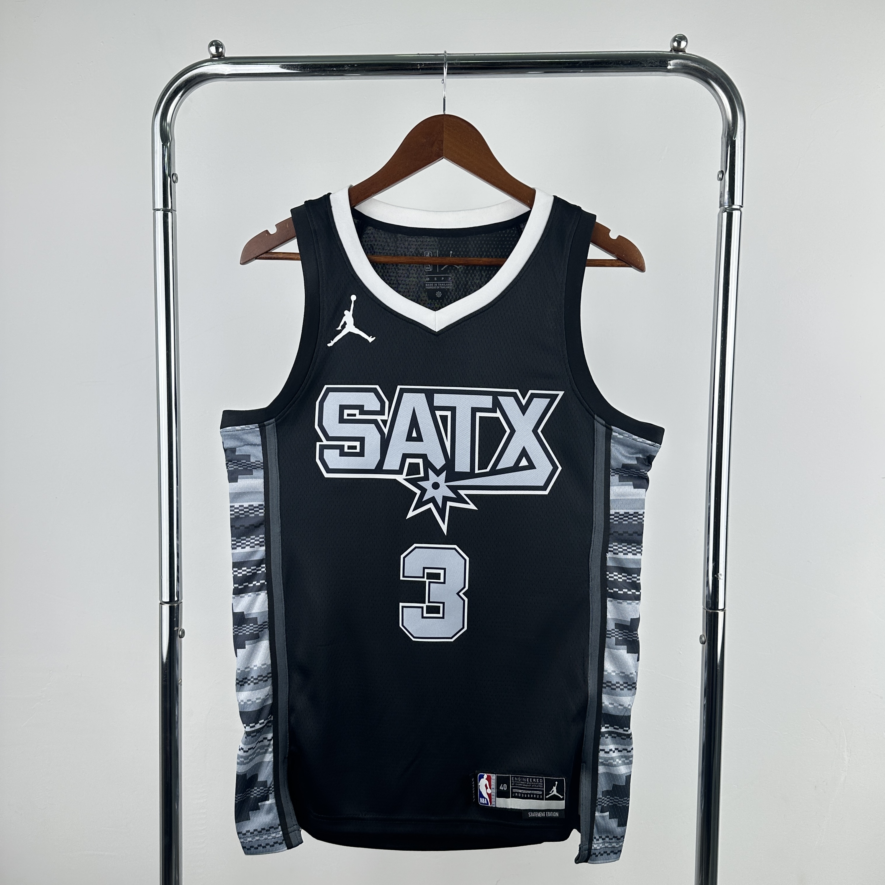 Men San Antonio Spurs #3 Paul Black Jordan style 2025 NBA Jersey->los angeles clippers->NBA Jersey